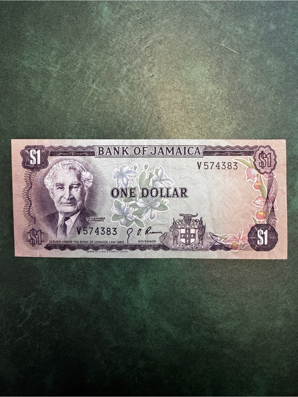 Bank of Jamaica One Dollar Note